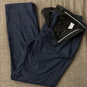 Banana Republic Navy Windowpane Plaid Dress Pants